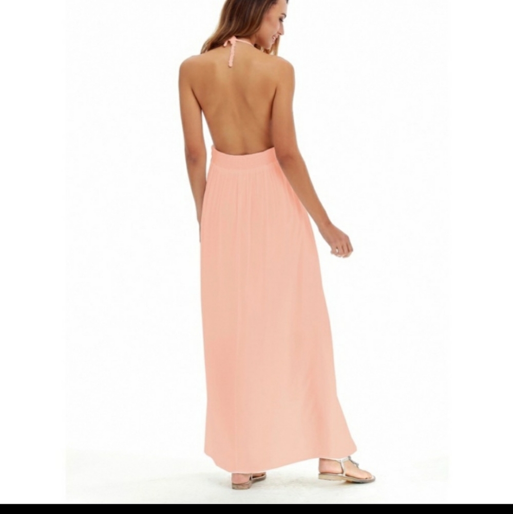 π©±πππ Peachy Pinkπ Crochet Beach Maxi Dress π - Picture 2 of 9